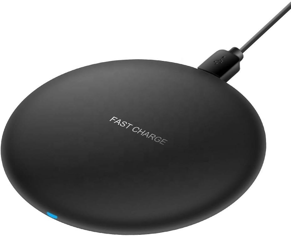 Haavitek Qi Certified All Compatible Devices Wireless Charger 7.5W & 10W QC 2.0 for iPhone X XS Max XR iPhone 8,8 Plus, Samsung Galaxy S10e S10 S10+ S8 S8+, S7, S7 Edge, S6