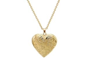 Gold Heart Locket Necklace for Women that Holds Pictures Customizable Lockets Heart Necklaces Photo Locket Necklace for Women