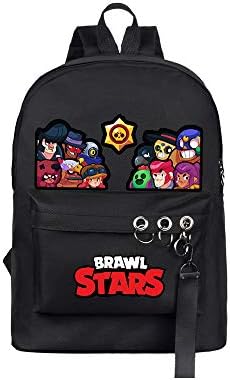 Fashion Brawl Game Print School Backpack for Boys and Girls Lightweight Laptop Bag with Key Rings