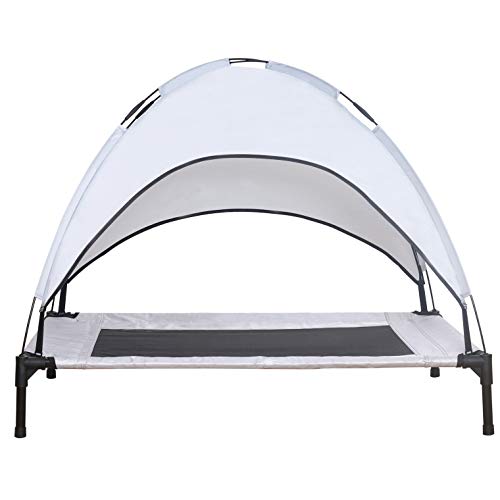 Niubya Elevated Dog Bed with Canopy, 1680D Oxford Fabric Mesh Portable