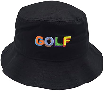 qifang liu Packable Reversible Golf Embroidered Bucket Hat Summer Fisherman Cap