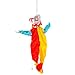 Halloween Haunters Animated Hanging 2 Foot Scary Circus Clown with Moving Arms Prop Decoration - Spooky Laughs, Flashing LED Eyes - Battery Operated