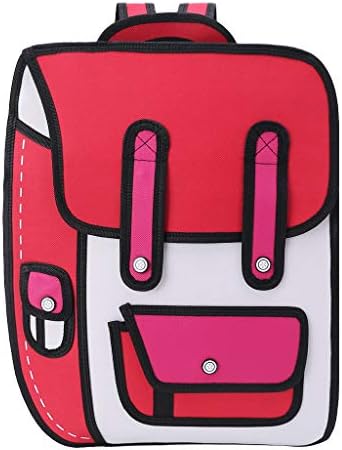 shiliqiang 3D Jump Style 2D Drawing from Cartoon Paper Backpack Shoulder Bag Comic Bookbag