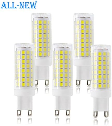 G9 LED Bulb, All-New(102LEDs) G9 Bulbs Replace 75W Halogen Bulbs, Dimmable G9 LED Bulbs, 720Lumens, 360° Beam Angle LED Corn Bulb, 5-Pack (White)