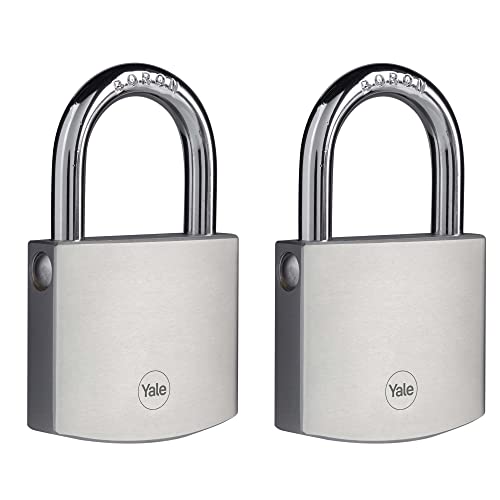 Yale - Y120DB/60/135/2 High Security 60mm Brass Padlock with Chrome Finish Pack of 2 - Open BOR Haeppel - 3 Grub Keys