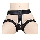 Faux Leather Adjustable Collocation Lock Buckle Leggings Design Underwear Pants