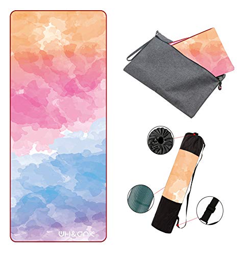 TXK Yoga Mat Non Slip Hot Yoga Mat,Eco-Friendly Natural Rubber | Best for Yoga, Pilates, Exercise, Workout, Bikram and Hot Yoga. Luxury Sweat- Grip Mat. (Yun-1.5mm, 72in×27in×1.5mm)