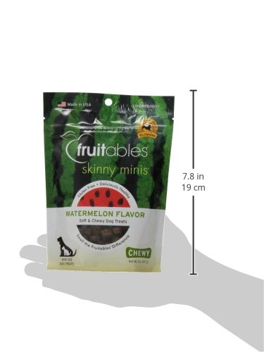 FRUITABLES SKINNY MINIS DOG TREATS, HEALTHY PUMPKIN TREAT FOR DOGS, LOW CALORIE & DELICIOUS, PUPPY TRAINING, NO WHEAT, CORN OR SOY, MADE IN THE USA, WATERMELON FLAVOR, 5OZ