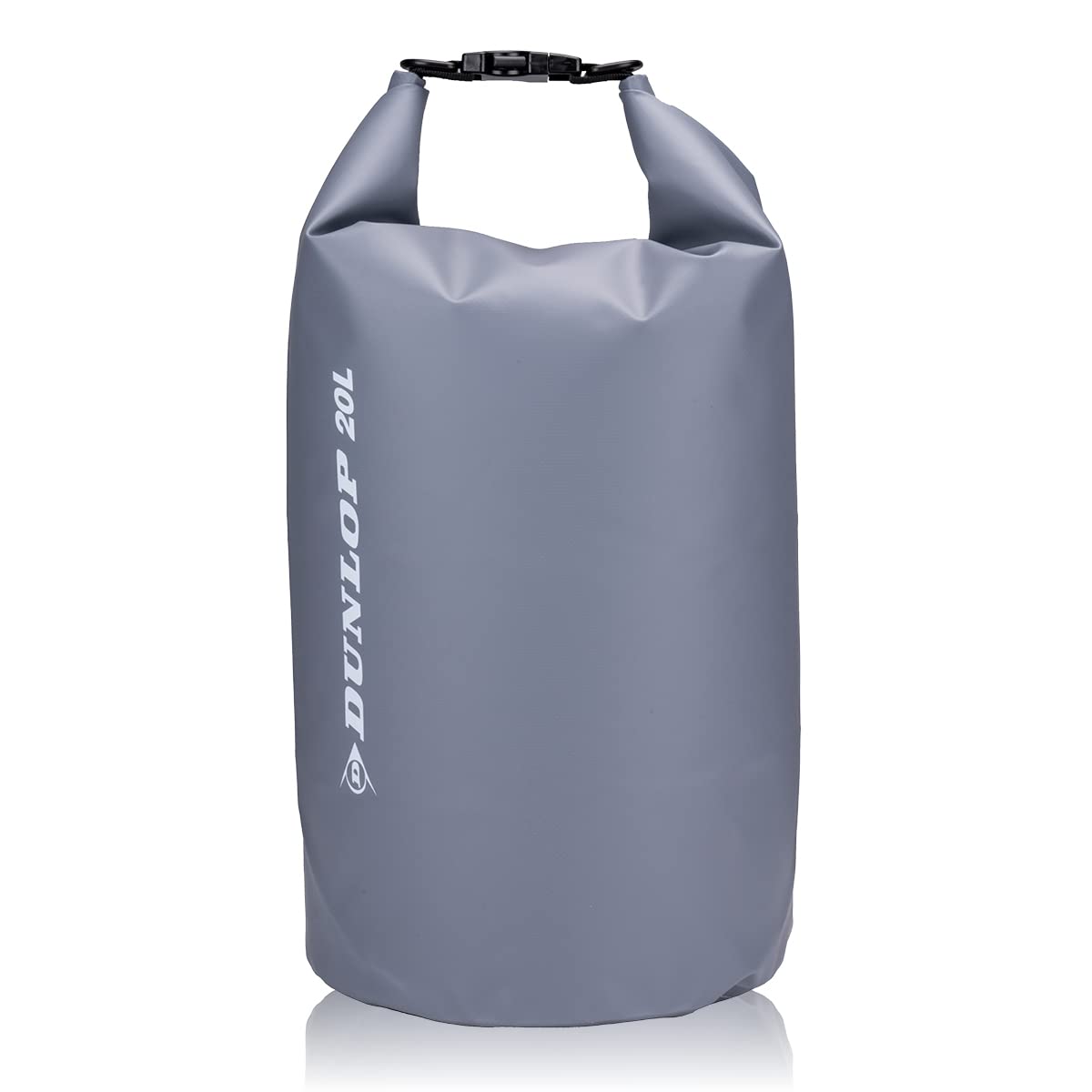 DUNLOP Drybag - 20 Liter - Swimming Bag - Wet Bag Made of Durable PVC - Dust- and Waterproof Bag - Incl. Adjustable Shoulder Strap - Unisex - Grey