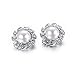 Yoursfs Pearl Earrings,Flower Cocktail Wedding Clip On Earrings,Women 18k White GP Fashion Jewelry,CZ Dainty Earrings Gift