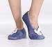 Pembrook Fuzzy Soft Coral Fleece Slippers – Light Blue - Medium (7-8) – Ballet Style with Non-Skid Sole – Faux Shearling Lining - Great Plush Slip On House Slippers for Adults, Women, Girls