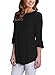 HOTAPEI Women's 3 4 Sleeve Shirts Casual Loose Flowy Tops and Blouses Black Medium