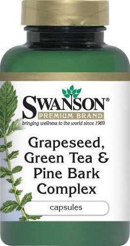 Swanson - Premium Grapeseed, Green Tea & Pine Bark Complex (60 Capsules) 2 Bottles