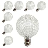 Pack of 25 G40 Globe LED Replacement Bulbs for Patio Outdoor String Lights, C7/E12 Candelabra Base Sockets, 0.5 Watt Warm White G40 Replacement Plastic Bulbs, Full Waterproof & Break Resistant