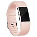 Amzpas 3 Pack Bands Compatible with Charge 2 Bands Small Large Soft Sport Replacement Accessories Wristbands for Women Men (Blush Pink/Champagne/Gray, Small)