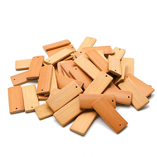 JETEHO 50 Pieces Blank Wooden Key Chain Blank Wooden Key Chain for Present Party Bags, Wine Bottles, Arts & Crafts, Home Decoration