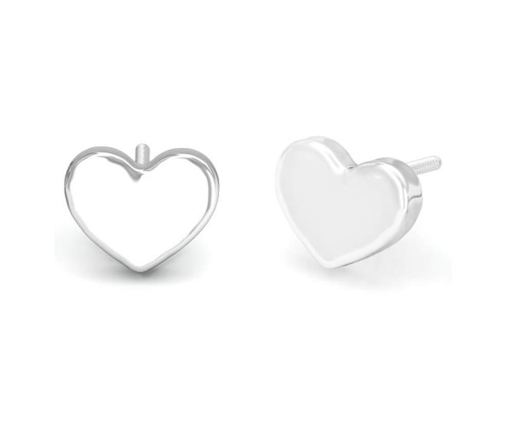 Baobei Heart silver Stud Earrings for Women 925 Sterling Silver Hypoallergenic small Sleeper School heart Stud Earrings Jewellery Gift for Women Girls With Jewellery Box Nickel Free