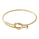 SENFAI Twist Knot Nail Bangle Heart Knot Bracelet Stack Bangle Cuff