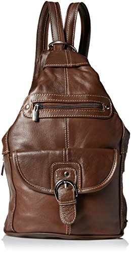 Convertible Back Pack Purse, Mid Size Tear Drop Shoulder Bag, Backpack, Sling Bag. Genuine Leather (Dark Brown)