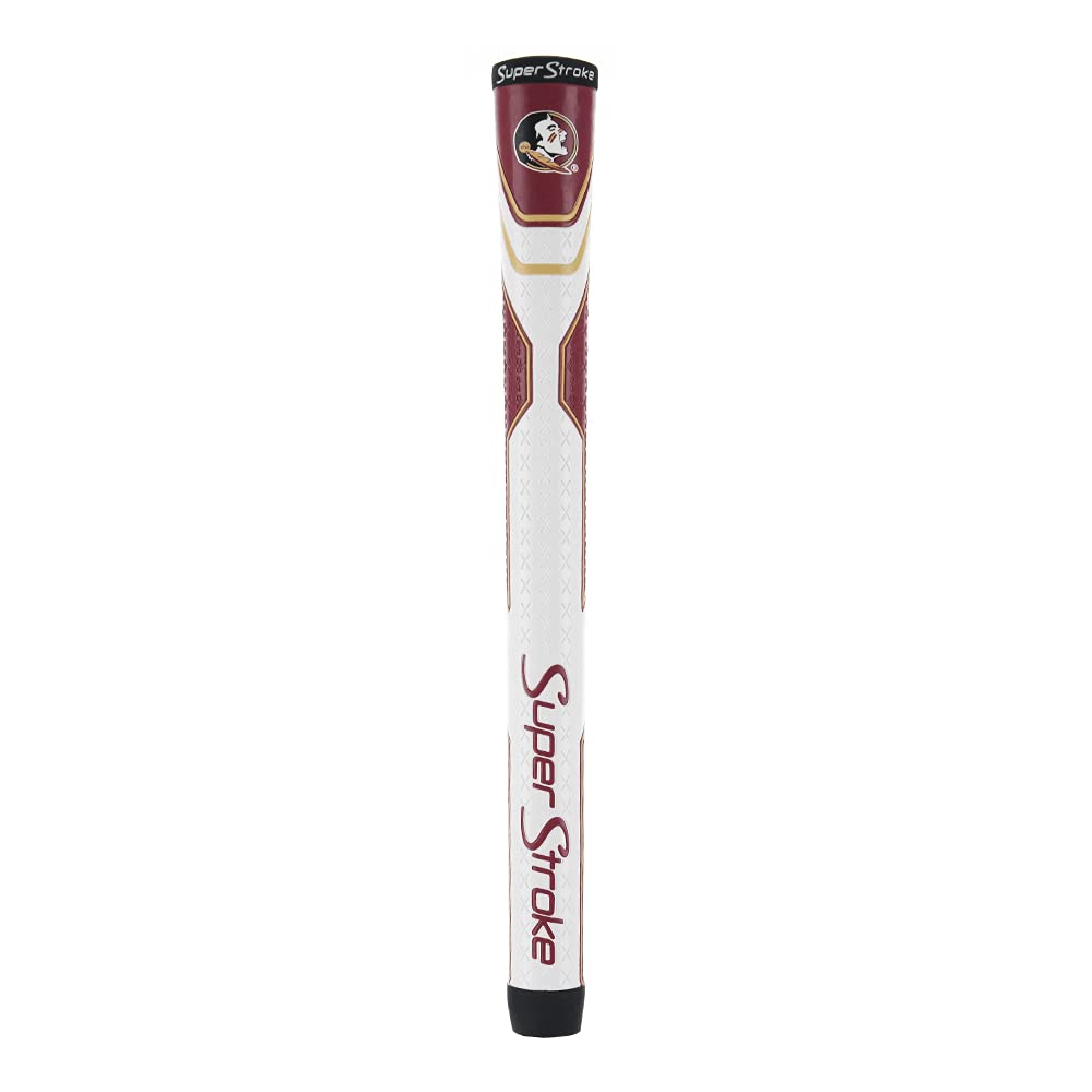 SuperStroke NCAA Traxion Tour Golf Club Grip, University of Florida State (Standard) | Improves Feedback and Tackiness | Reduces Taper to Minimize Grip Pressure | Polyurethane Outer Layer, Garnet/Gold