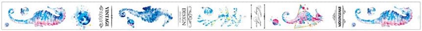 P12cheng Washi Tape Decorative Tape Sea Horse Sky Washi Tape Sticker Masking Adhesive Tape DIY Crafts Decorative for Journal Scrapbooking Gift Wrapping 3#