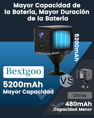Bextgoo 2K HD Camera SIM Surveillance, 4G LTE Surveillance Camera without WiFi with SIM Card, Video Surveillance without Internet with 5200mAh Battery, 160° Vision, Motion Detection Alert, Night Vision