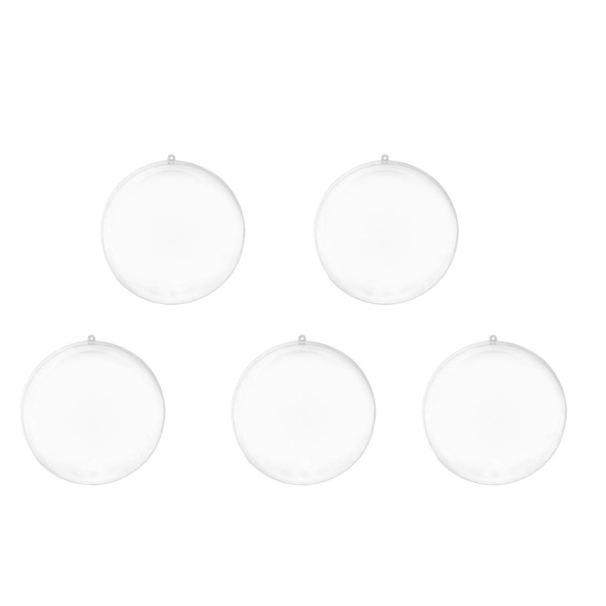 LIOOBO 5pcs Clear Fillable Ball Ornaments Christmas Tree Balls Baubles Hollow Spheres Candy Boxes for Wedding Christmas DIY Crafts