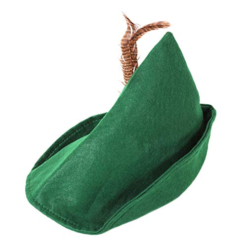 Narwhal Novelties Green Felt Robin Hood Hat with Removable Feather, One Size, Unisex