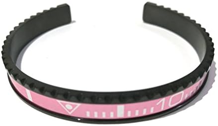 BeiChong 316L Stainless Steel Pink Dial Cuff Men Women Speedometer Bracelet