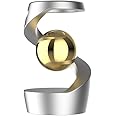 Gravity Defying Kinetic Desk Toy, Levitating Desk Toy, Spinning Desk Toy, Kinetic Spinning Desk Toys, Optical Illusions Toys, Desktop Gyroscope (Silver+Golden)