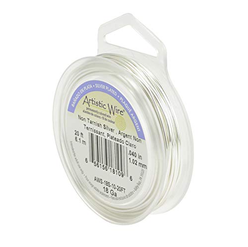 18 Gauge Non-Tarnish Silver Artistic Wire Spool 20 Feet Jewelry Making Tool