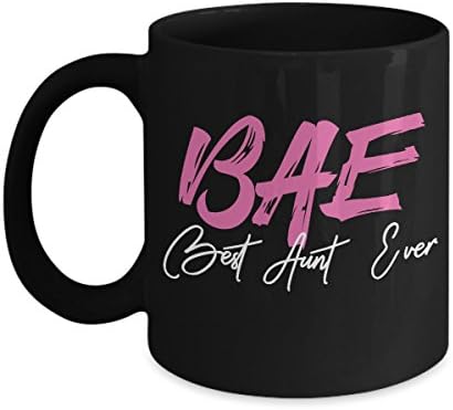 BAE - Best Aunt Ever Home Office Coffee Mug Tea Cup Black (11 ounce)