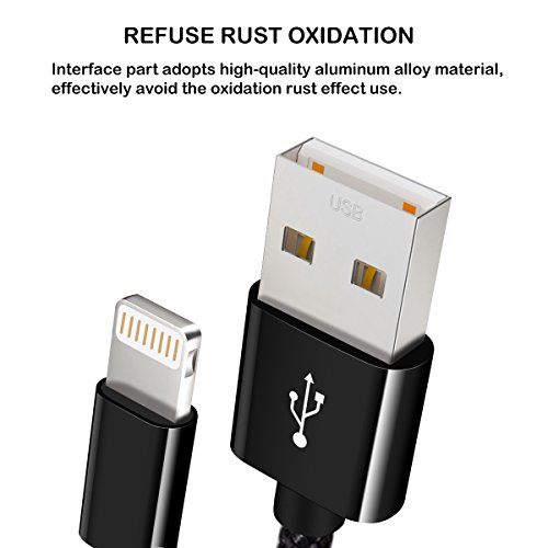 Lightning-Cable-for-iPhone3PACK-6Ft2M-Charger-Cord-Lightning-USB-Charger-Cable-for-iPhone-X88-Plus77-Plus55s5C55SEiPadiPodCharging-Charger-Cable-for-iPhone-iOS-Devices-Black