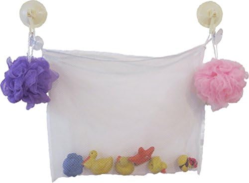 Kidelle(TM)Baby Bath Toy Organizer with Two Large Sturdy Multi Purpose Suction Hooks Tub Storage Toy Bag Fast Drying