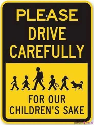 Street sign warning plaque Please Drive Carefully Our Children's Sake sign Courtyard decoration, office signs For Outdoor & Indoor 8 X 12 Inch