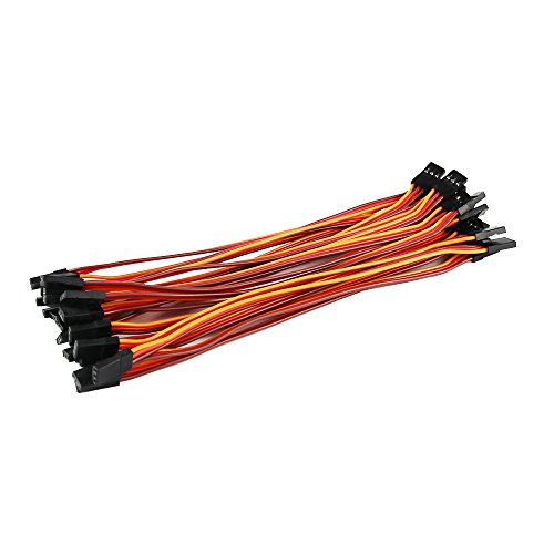 OliYin 20pcs 5.90inch 15cm 150mm Male to Male Lead Plug Servo Extension Wire Cable Line RC Model Aircraft Stranded 22awg 60 Cores Futaba JR