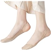 5 Pairs Sling Liner Socks, Women'S Ultra Low Cut No Show Half Liner Socks With Slingback, Non Slip Hidden Invisible Socks for Heels, Toe Topper Liner Half Socks for women,yellow