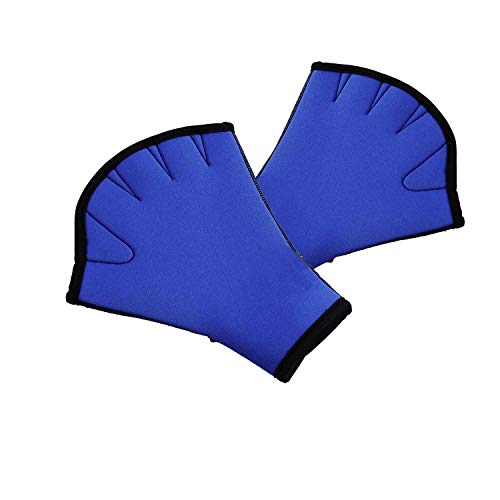 SUNTRADE Aquatic Gloves for Helping Upper Body Resistance,Water Resistance Fins Hand Glove Training Fingerless Webbed Flippers Paddle Swim Gloves (S)