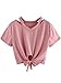 SweatyRocks Women's Loose Short Sleeve Summer Crop T-shirt Tops Blouse Pink S