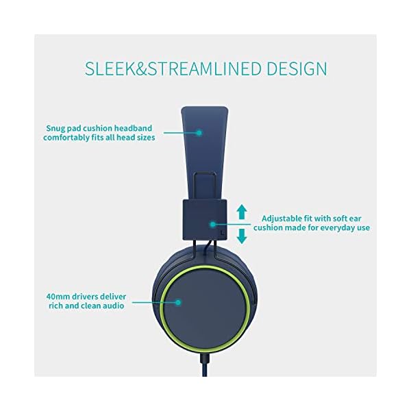 CCHKFEI-Kids-Headphones-Wired-Headphones-for-Kids-Adjustable-Headband-Stereo-Sound-Foldable-85dB-Safe-Volume-Limited-Childrens-Headphones-for-ChildrenTeensBoysGirls CCHKFEI Kids Headphones -Wired Headphones for Kids, Adjustable Headband Stereo Sound Foldable 85dB Safe Volume Limited…