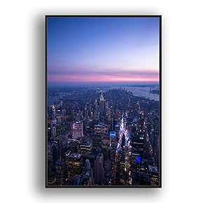 Framed Canvas Wall Art for Living Room, Bedroom Brooklyn Bridge and New York City Canvas Prints for Modern Home Decoration Ready to Hang - 16"x24" inches