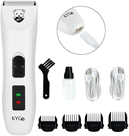 Cordless Pet Clippers with Two USB Cables, Quiet, Rechargeable, Professional Clippers for Dogs, Cats, Other Animals