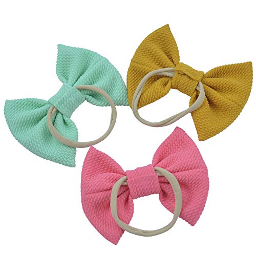 image for Toptim Baby Girl's Elastic Headbands and Bows for Newborn Infant Toddl