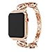Fashion Women Sun Moon Crescent Crystal Bracelet Band Strap for Apple Watch 1/2/3 42mm (Rose Gold)