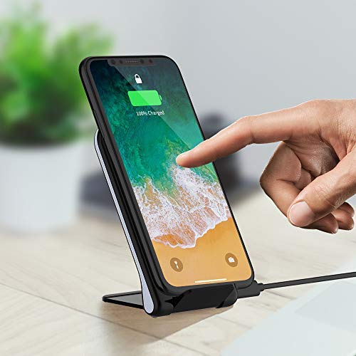 Tikitaka Fast Wireless Charger, 10W Foldable Fast Wireless Charging Pad Stand for Samsung Galaxy Note 8 S8 S8 Plus S7 S7 Edge Note 5 S6 Edge Plus, Standard Charge for iPhone XS Max/XR/XS/X/8/8 Plus
