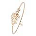 MANZHEN Easy Open Gold Silver and Rose Gold Seahorse Hook Bangle Cuff Jewelry (Rose Gold)
