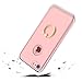 Qissy Case Compatible with iPhone 7 Case Ultra-Thin Hard Matte Shockproof 3 in 1 Ring Holder Kickstand PC Electroplate Cover Anti-Scratch for iPhone 7 4.7 inch (Rose Gold)