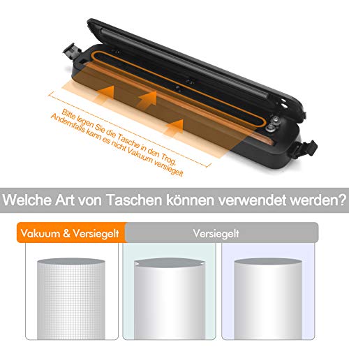 Vakuumiergerät, Vakuumierer für trockene und feuchte Lebensmittel Super Saugleistung Vacuum Sealer Leichtes… – Bild 4