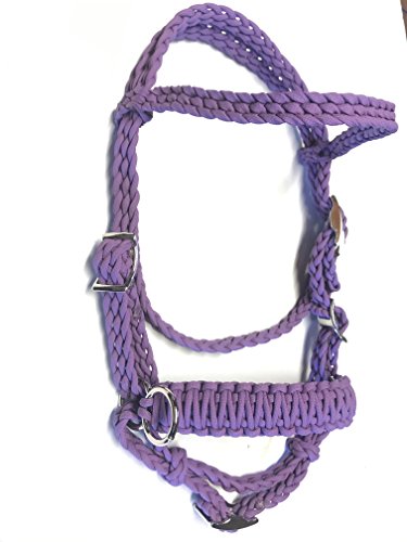 pony bitless bridle horse tack lilac purple side pull hackamore - Thumbnail 2