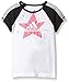 Adidas Little Girls' Short Sleeve Raglan Tee, White/Black, 5